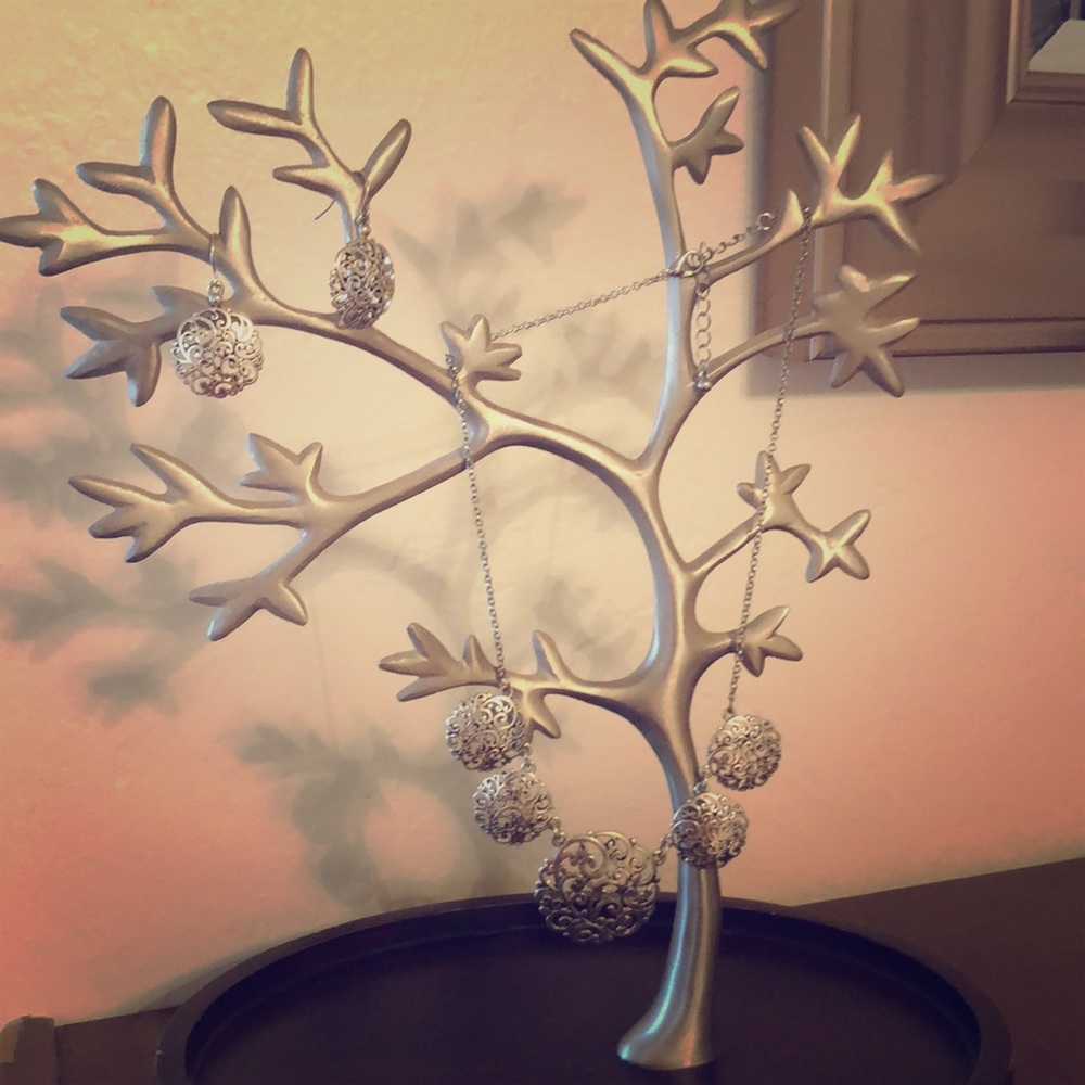 Sterling silver necklace and earring set